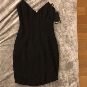Strapless sweetheart black mini dress. New w/ tags